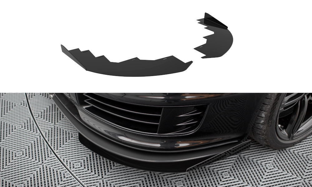 Front Stoßstange Flaps passend für Audi RS6 Avant C6 schwarz Hochglanz – Ansicht 2