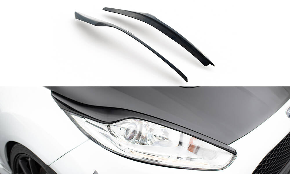 Scheinwerfer Blenden Böser Blick V.2 passend für Ford Fiesta ST / ST-Line / Standard Mk7 FL schwarz Hochglanz – Ansicht 2