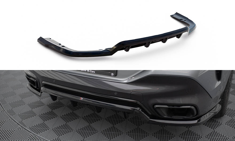 Street+ Mittlerer Diffusor RACE passend für V.1 BMW X6 M-Paket G06 Facelift schwarz Hochglanz – Ansicht 2