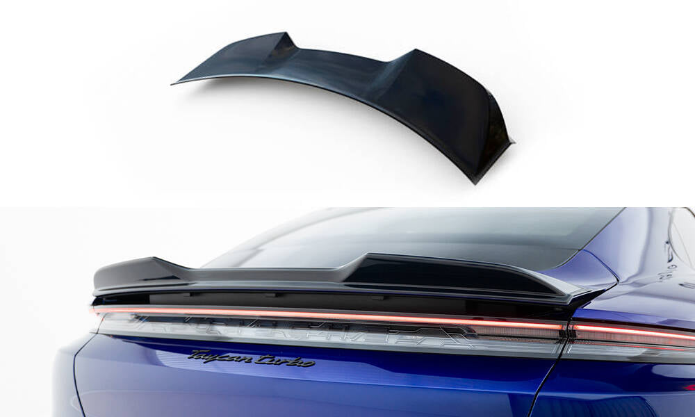 Heckspoiler Lippe 3D Porsche Taycan Turbo S Mk1  schwarz Hochglanz – Ansicht 2