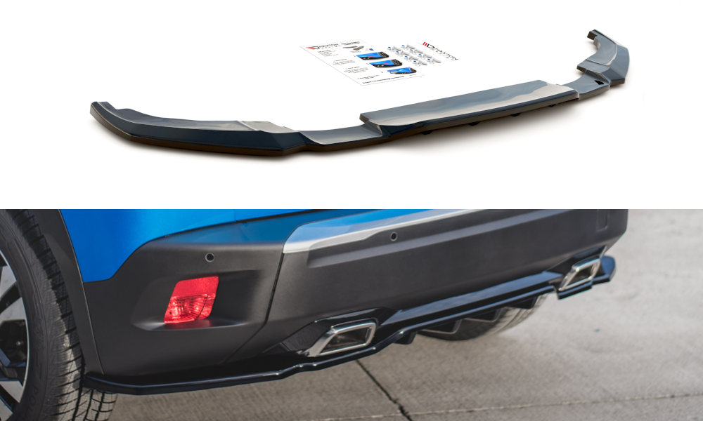 Street+ Mittlerer Diffusor RACE passend für Peugeot 2008 Mk2 schwarz Hochglanz – Ansicht 2