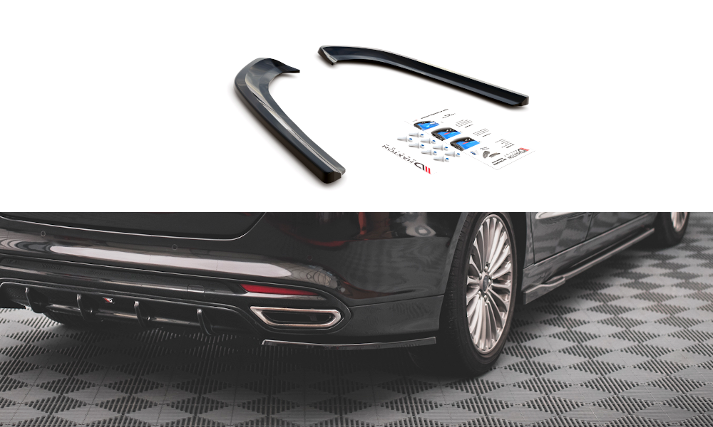Heck Ansatz Flaps Diffusor passend für Ford Mondeo Mk5 schwarz Hochglanz – Ansicht 2