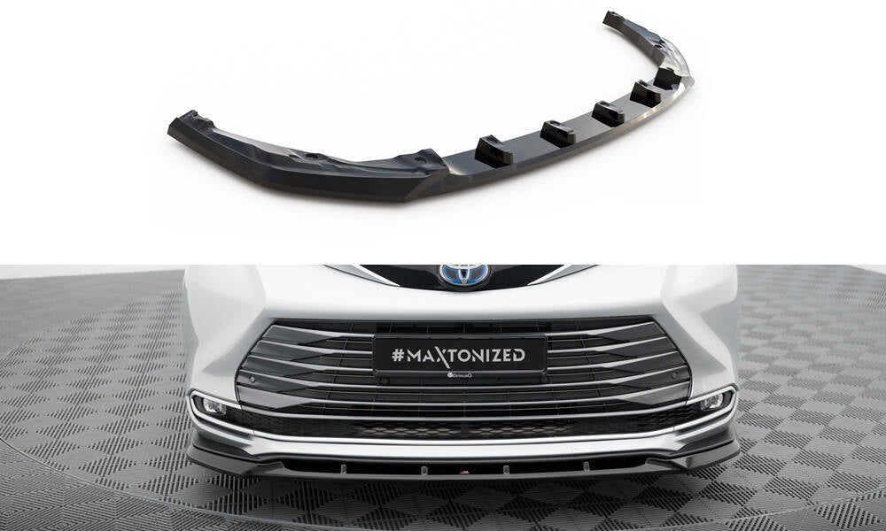 Street+ Spoilerlippe Front Ansatz passend für Toyota Sienna Mk4 schwarz Hochglanz – Ansicht 2