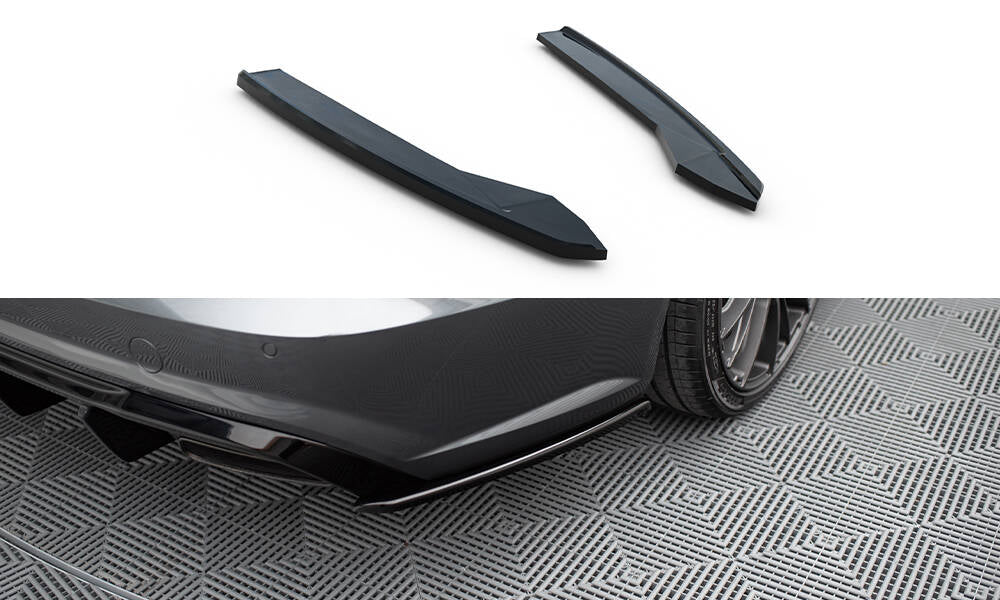 Heck Ansatz Flaps Diffusor V.2 passend für Audi S6 / A6 S-Line / A6 C7 FL  schwarz Hochglanz – Ansicht 2