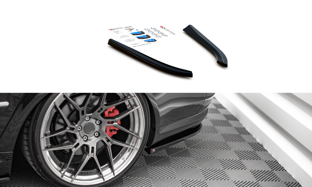 Heck Ansatz Flaps Diffusor passend für Audi S8 D3 schwarz Hochglanz – Ansicht 2