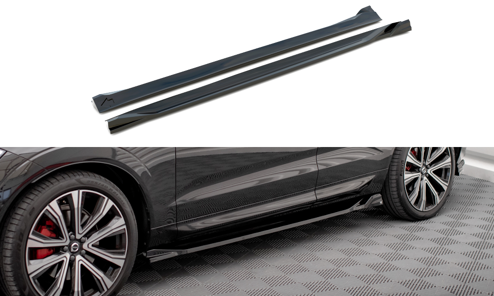 Street+ Seitenschweller Leisten passend für Volvo XC60 R-Design Mk2 Facelift schwarz Hochglanz – Ansicht 2