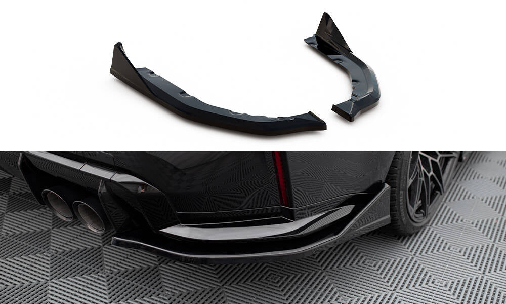 Heck Ansatz Flaps Diffusor V.3 passend für CSL Look BMW M3 Limousine / Touring G80 / G81 schwarz Hochglanz – Ansicht 2