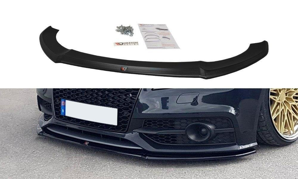 Street+ Spoilerlippe Front Ansatz V.1 passend für Audi S7 / A7 S-Line C7  schwarz Hochglanz – Ansicht 2