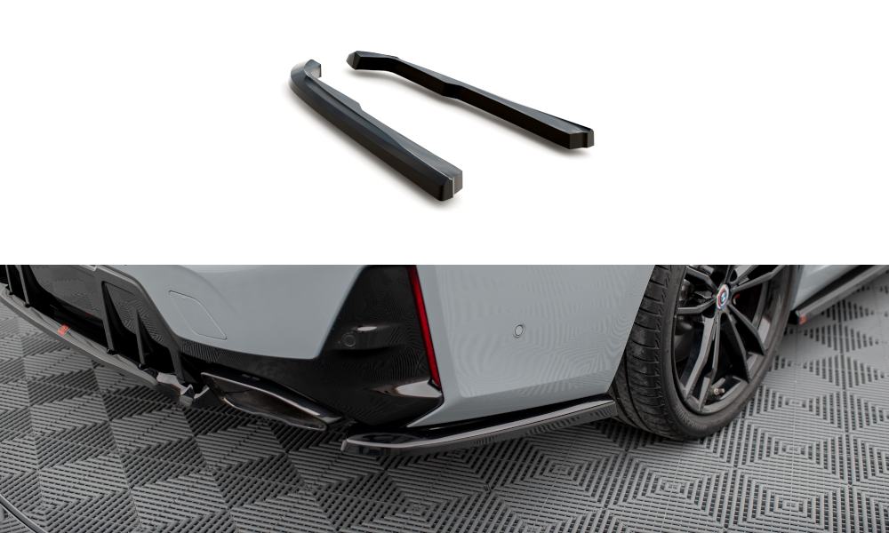 Heck Ansatz Flaps Diffusor passend für BMW M340i G20 / G21 Facelift schwarz Hochglanz – Ansicht 2