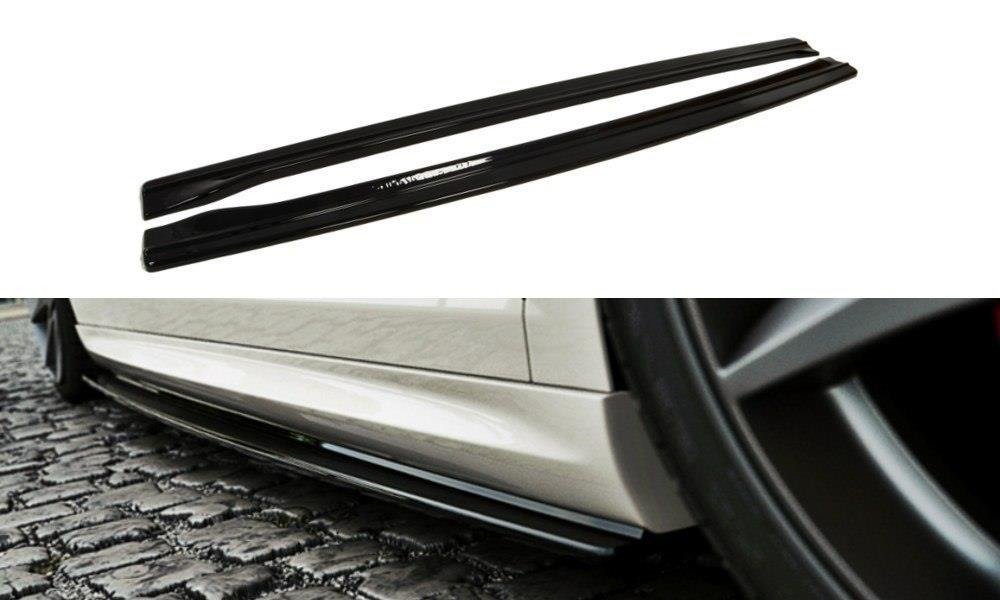 Street+ Seitenschweller Leisten passend für VW Passat CC R36 RLINE (vor Facelift) schwarz Hochglanz – Ansicht 2