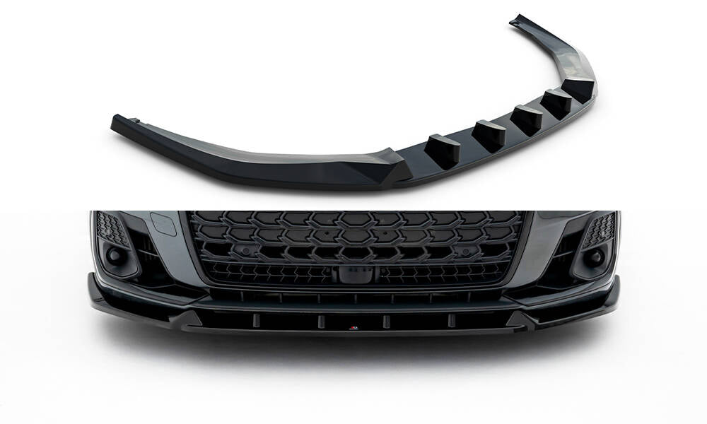 Street+ Spoilerlippe Front Ansatz V.2 passend für Audi S8 / A8 S-Line D5 Facelift schwarz Hochglanz – Ansicht 2