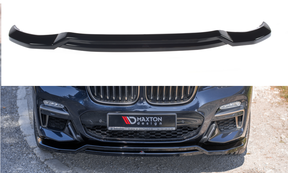 Street+ Spoilerlippe Front Ansatz passend für BMW X4 M-Paket G02 schwarz Hochglanz – Ansicht 2