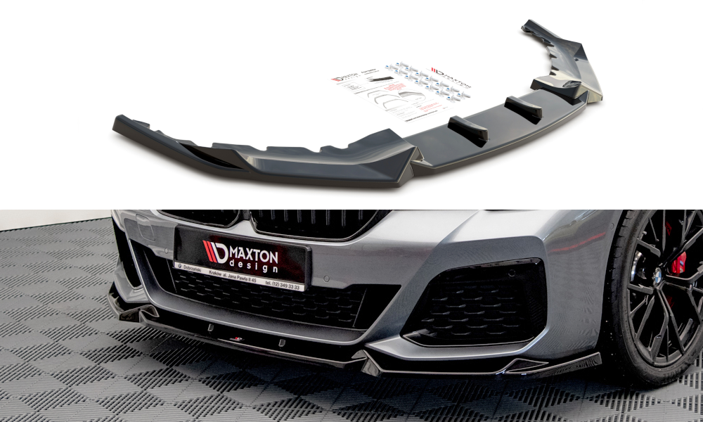 Street+ Spoilerlippe Front Ansatz V.1 passend für BMW 5er M-Paket / M550i / M550d  Limousine / Touring G30 / G31 Facelift  schwarz Hochglanz – Ansicht 2