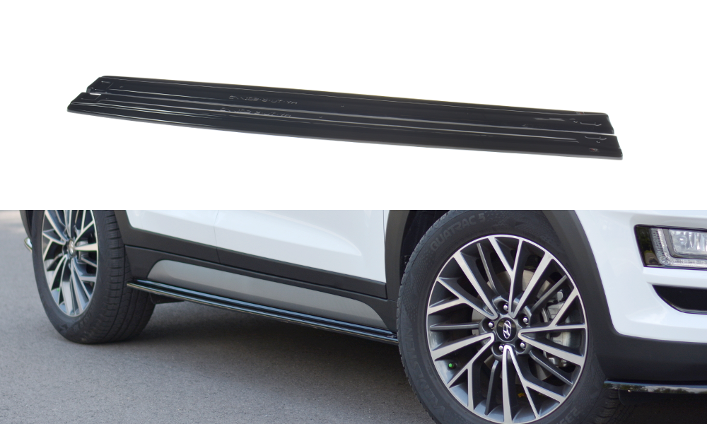 Street+ Seitenschweller Leisten passend für Hyundai Tucson Mk3 Facelift schwarz Hochglanz – Ansicht 2
