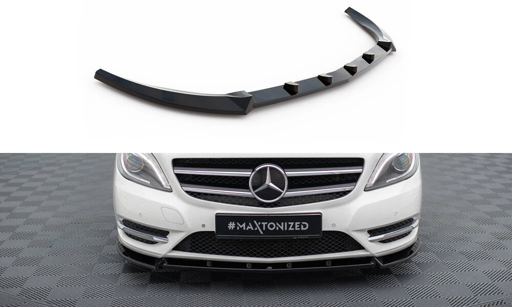 Street+ Spoilerlippe Front Ansatz passend für Mercedes-Benz B W246 schwarz Hochglanz – Ansicht 2