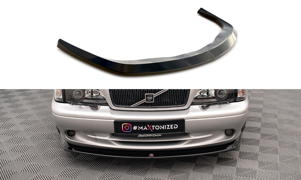 Street+ Spoilerlippe Front Ansatz V.1 passend für Volvo C70 Mk1 schwarz Hochglanz – Ansicht 2