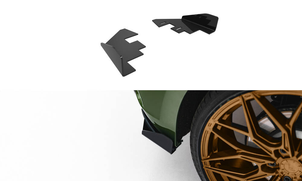 Hintere Seiten Flaps passend für Audi S3 Sportback 8Y Facelift schwarz Hochglanz – Ansicht 2