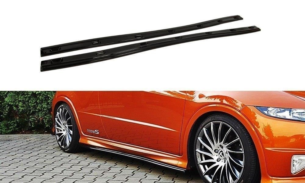 Street+ Seitenschweller Leisten passend für Honda Civic Type-S/R Mk8 schwarz Hochglanz – Ansicht 2