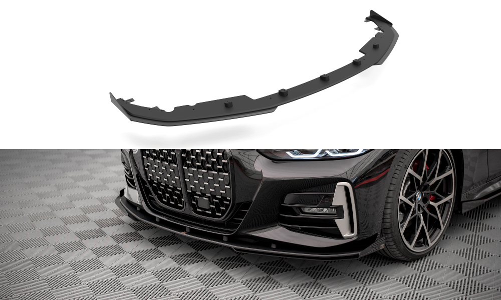 Street Pro Street+ Spoilerlippe Front Ansatz passend für + Flaps passend für BMW 4er M-Paket / M440i G22 / G23 / G22 Facelift / G23 Facelift schwarz Hochglanz – Ansicht 2