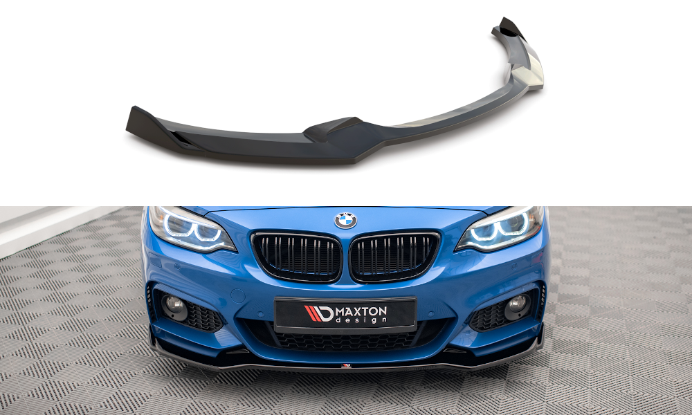 Street+ Spoilerlippe Front Ansatz V.1 passend für BMW 2 M-Paket F22 schwarz Hochglanz – Ansicht 2