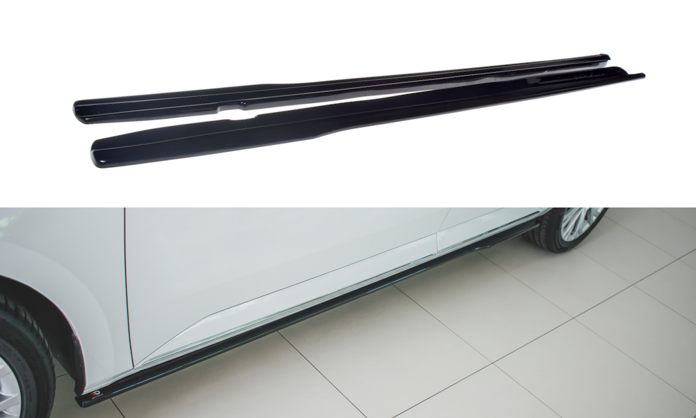 Street+ Seitenschweller Leisten passend für Skoda Superb Liftback / Combi Mk3 Facelift schwarz Hochglanz – Ansicht 2