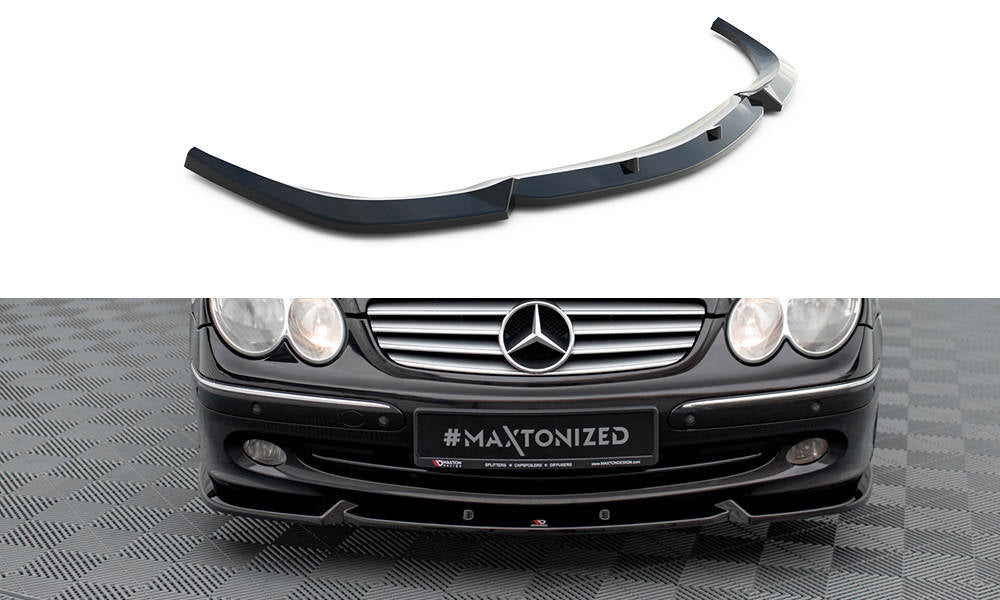Street+ Spoilerlippe Front Ansatz V.2 passend für Mercedes-Benz CLK W209 schwarz Hochglanz – Ansicht 2