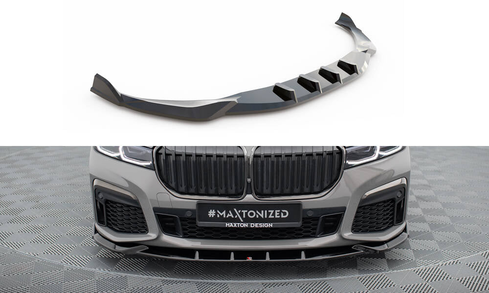 Street+ Spoilerlippe Front Ansatz V.5 passend für BMW 7 M-Paket G11 / G12 Facelift schwarz Hochglanz – Ansicht 2