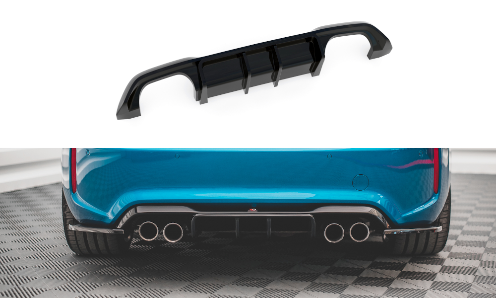 Diffusor Heck Ansatz passend für BMW M2 F87 schwarz Hochglanz – Ansicht 2