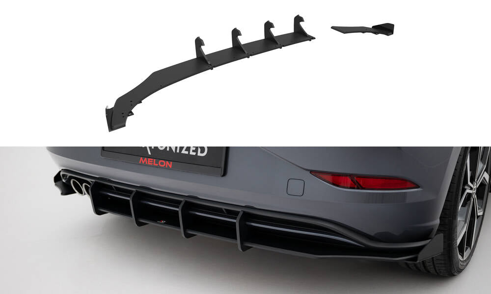 Street Pro Heckschürze + Flaps passend für VW Polo GTI Mk6 Facelift schwarz Hochglanz – Ansicht 2