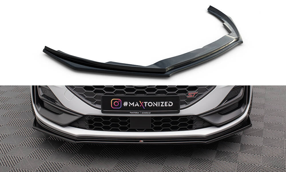Street+ Spoilerlippe Front Ansatz V.5 passend für Ford Focus ST / ST-Line Mk4 Facelift schwarz Hochglanz – Ansicht 2