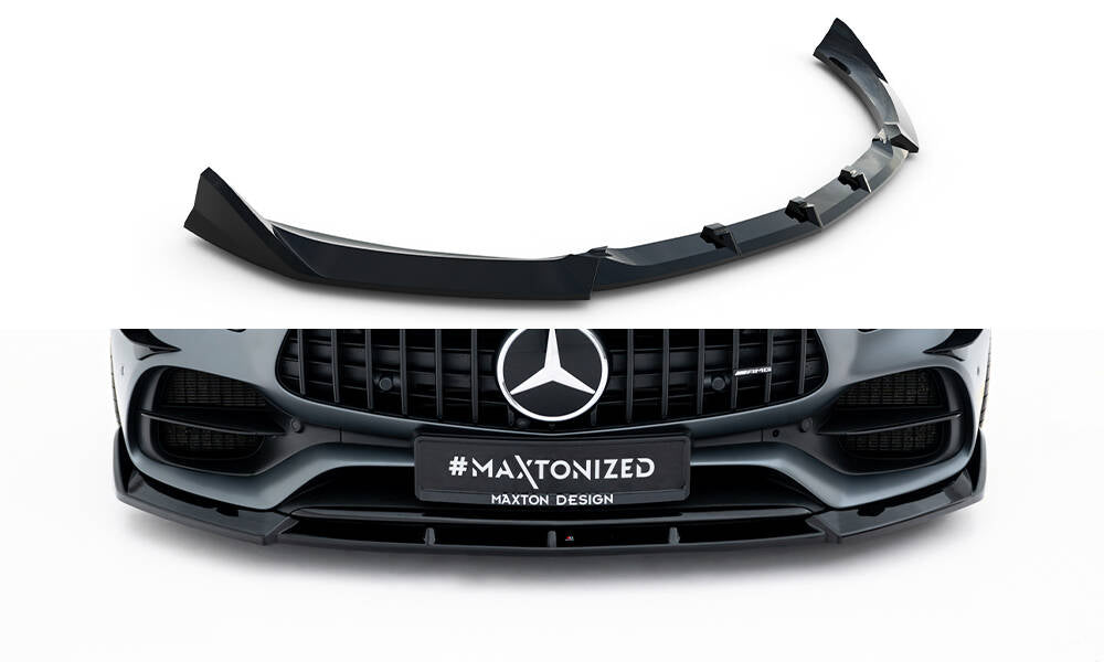 Street+ Spoilerlippe Front Ansatz passend für Mercedes-AMG GT C C190 Facelift schwarz Hochglanz – Ansicht 2
