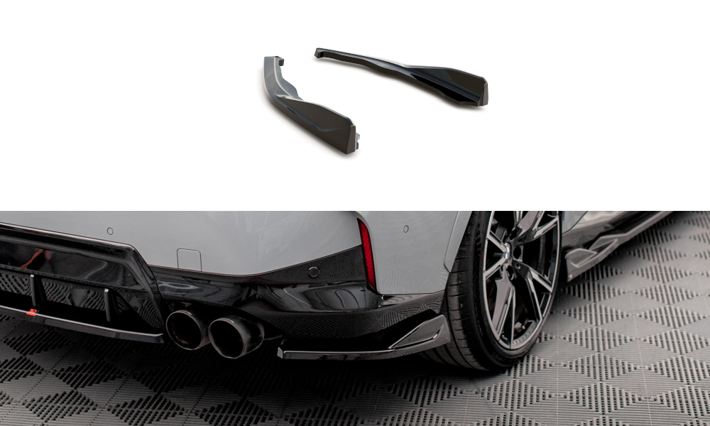 Heck Ansatz Flaps Diffusor V.1 passend für BMW 2 Coupe M240i G42 schwarz Hochglanz – Ansicht 2