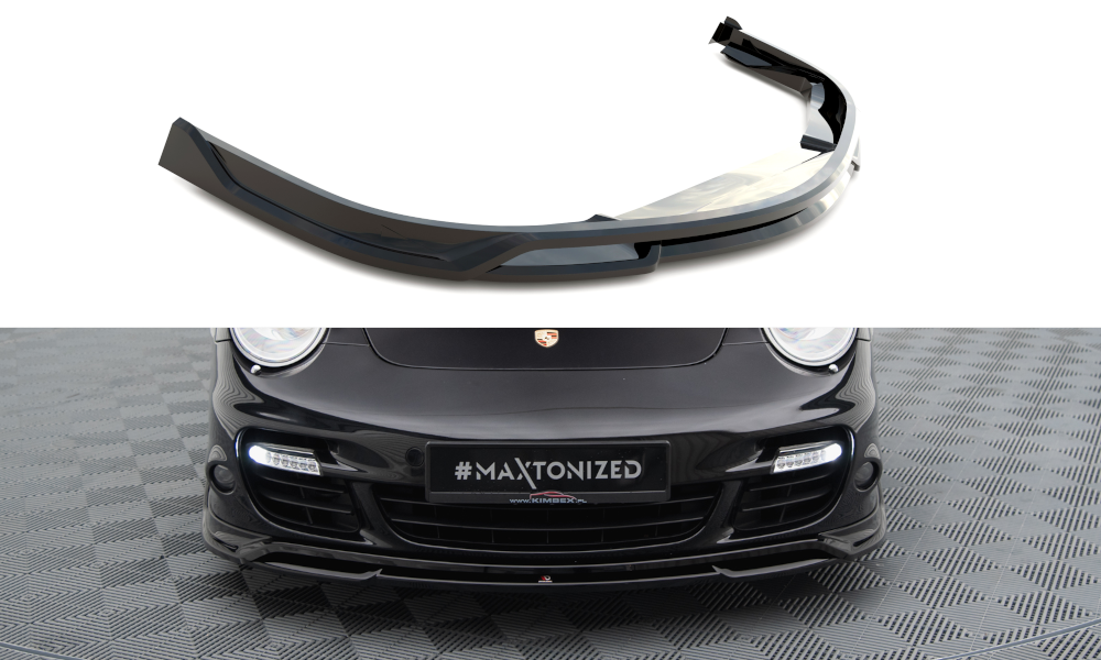 Street+ Spoilerlippe Front Ansatz passend für Porsche 911 Turbo 997 schwarz Hochglanz – Ansicht 2