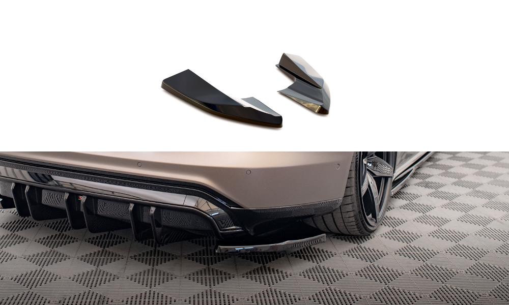 Heck Ansatz Flaps Diffusor V.2 passend für Audi e-Tron GT / RS GT Mk1 schwarz Hochglanz – Ansicht 2
