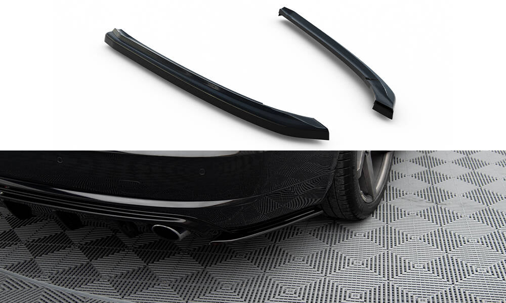 Heck Ansatz Flaps Diffusor passend für Audi A8 D4 schwarz Hochglanz – Ansicht 2