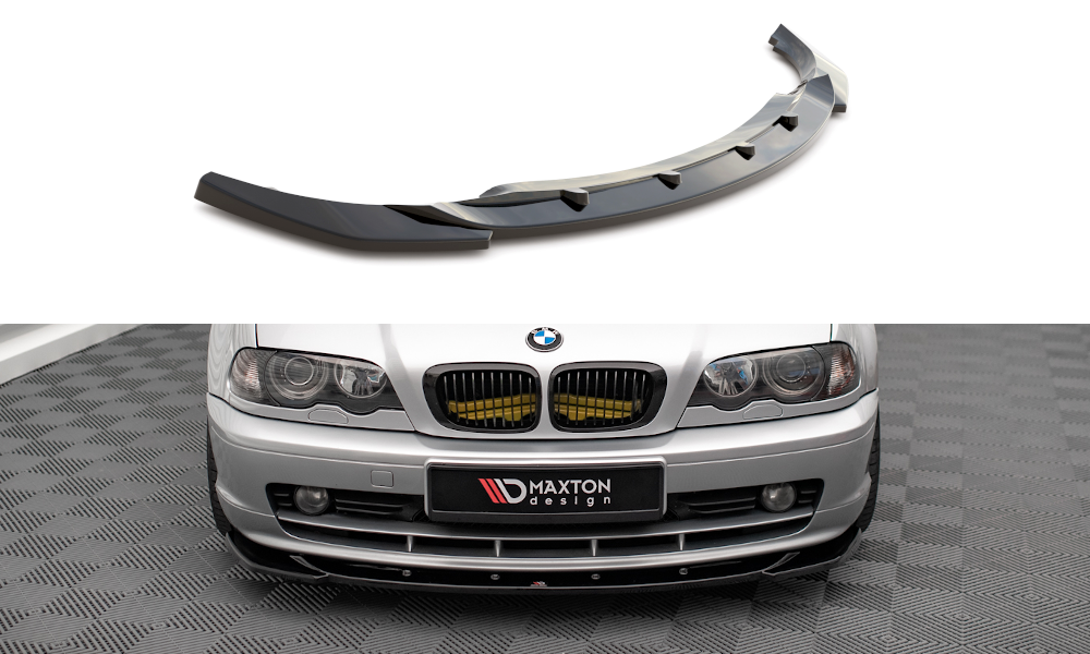 Street+ Spoilerlippe Front Ansatz V.1 passend für BMW 3er Coupe E46 schwarz Hochglanz – Ansicht 2