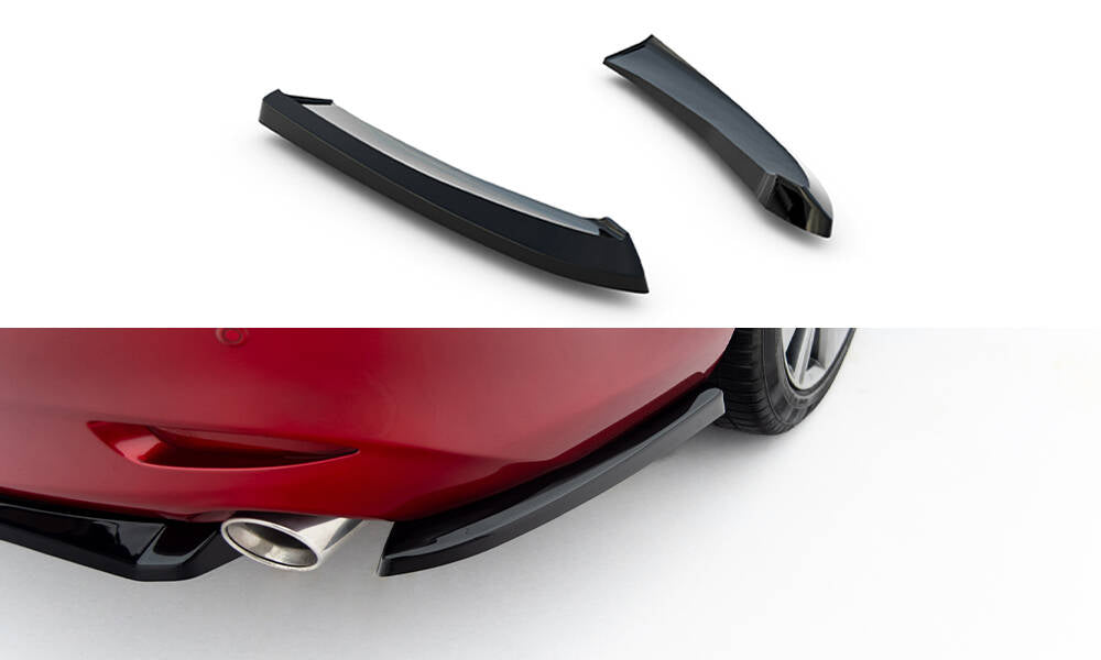 Heck Ansatz Flaps Diffusor passend für Mazda 6 Limousine Mk3 Facelift schwarz Hochglanz – Ansicht 2