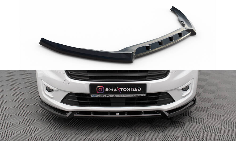 Street+ Spoilerlippe Front Ansatz V.2 passend für Ford Transit Connect Mk2 Facelift schwarz Hochglanz – Ansicht 2