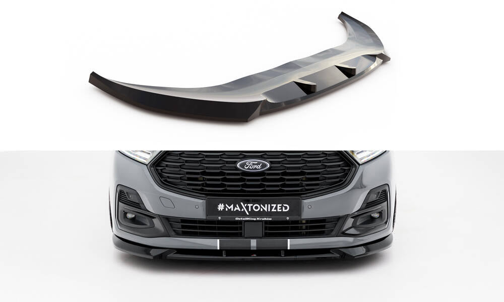 Street+ Spoilerlippe Front Ansatz passend für Ford Transit Connect Mk3 schwarz Hochglanz – Ansicht 2