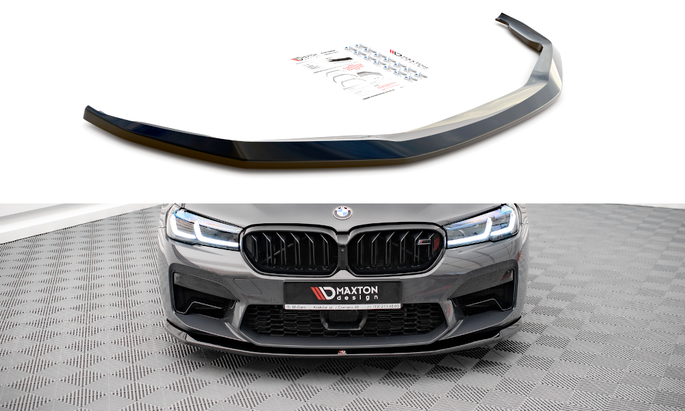 Street+ Spoilerlippe Front Ansatz V.3 passend für BMW M5 F90 Facelift schwarz Hochglanz – Ansicht 2