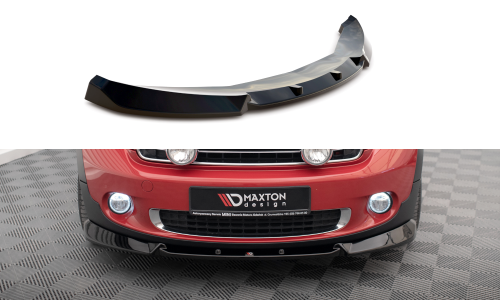 Street+ Spoilerlippe Front Ansatz passend für Mini Cooper Countryman R60 Facelift schwarz Hochglanz – Ansicht 2