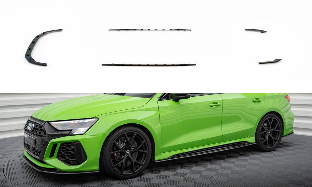 Set od Carbon Splitters Audi RS3 8Y Limousine schwarz matt – Ansicht 2