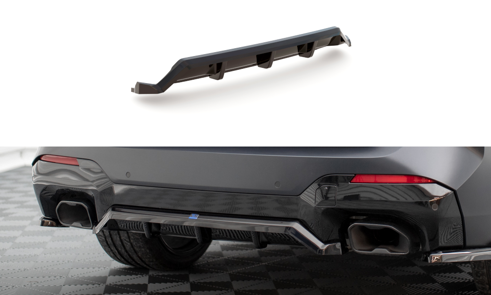 Street+ Mittlerer Diffusor RACE passend für BMW X3 M-Paket G01 Facelift schwarz Hochglanz – Ansicht 2