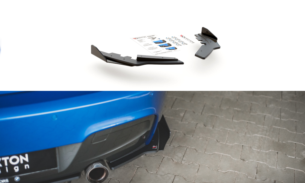 Street Pro Heck Ansatz Flaps Diffusor + Flaps passend für BMW M135i F20 schwarz Hochglanz – Ansicht 2