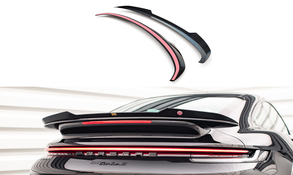 Heckspoiler Lippe Porsche 911 Turbo S 992 schwarz Hochglanz – Ansicht 2