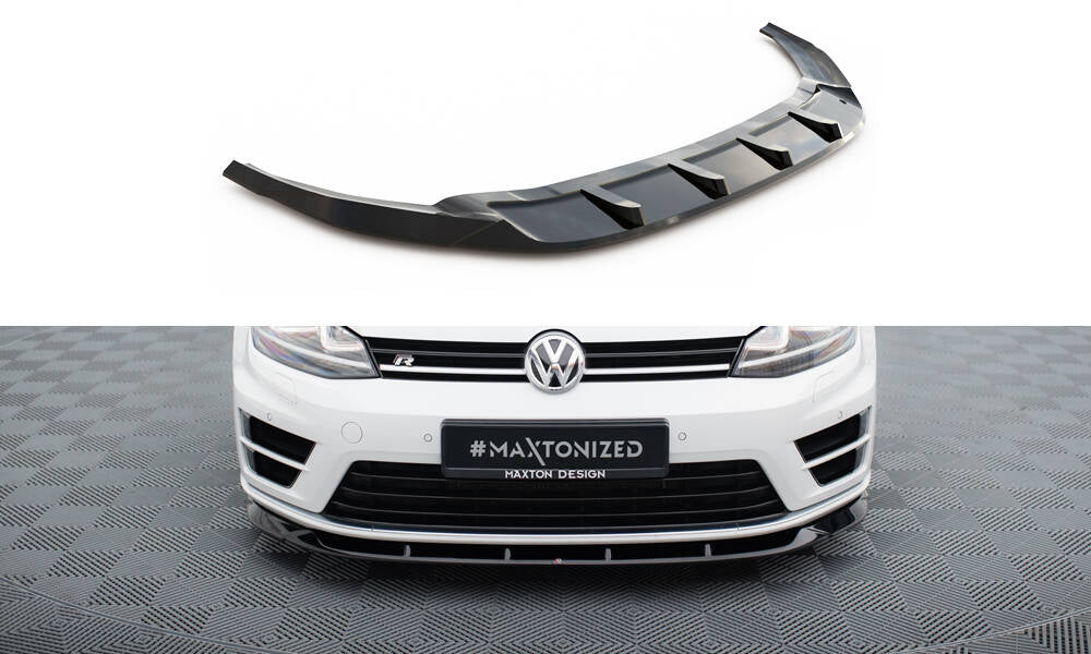 Street+ Spoilerlippe Front Ansatz V.6 passend für VW Golf R / R-Line Mk7 schwarz Hochglanz – Ansicht 2