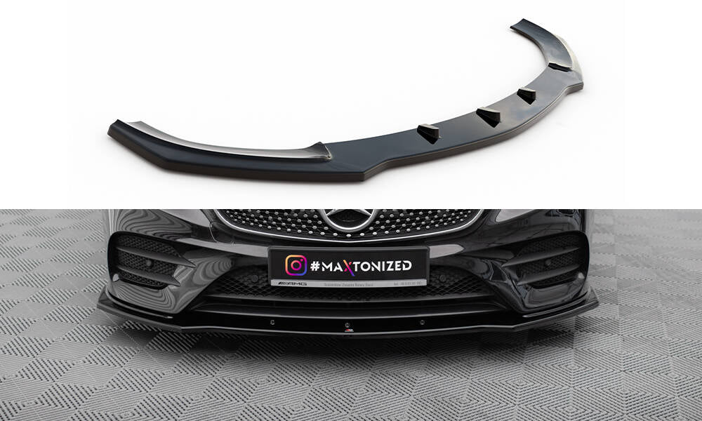 Street+ Spoilerlippe Front Ansatz V.1 passend für Mercedes-Benz E-Klasse W213 Coupe (C238) / Cabriolet (A238) AMG-Line / 53 AMG schwarz Hochglanz – Ansicht 2