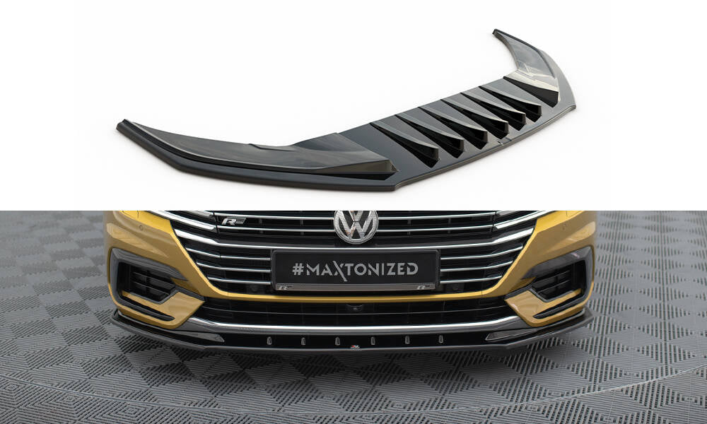 Street+ Spoilerlippe Front Ansatz V.3 passend für VW Arteon R-Line Limousine / Shooting Brake Mk1 schwarz Hochglanz – Ansicht 2