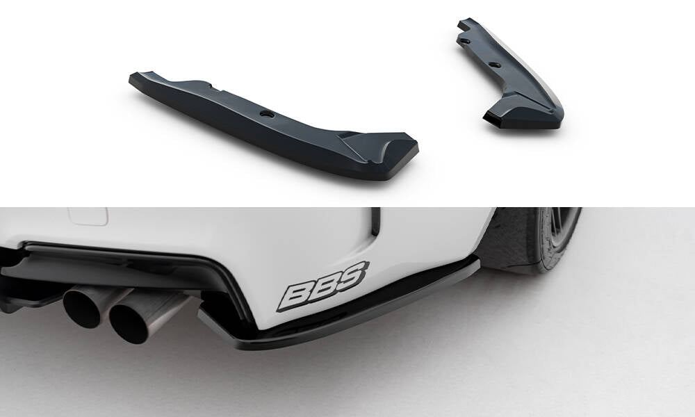Heck Ansatz Flaps Diffusor passend für BMW 1er M Coupe E82 schwarz Hochglanz – Ansicht 2