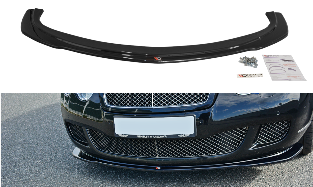 Street+ Spoilerlippe Front Ansatz V.1 passend für BENTLEY CONTINENTAL GT schwarz Hochglanz – Ansicht 2